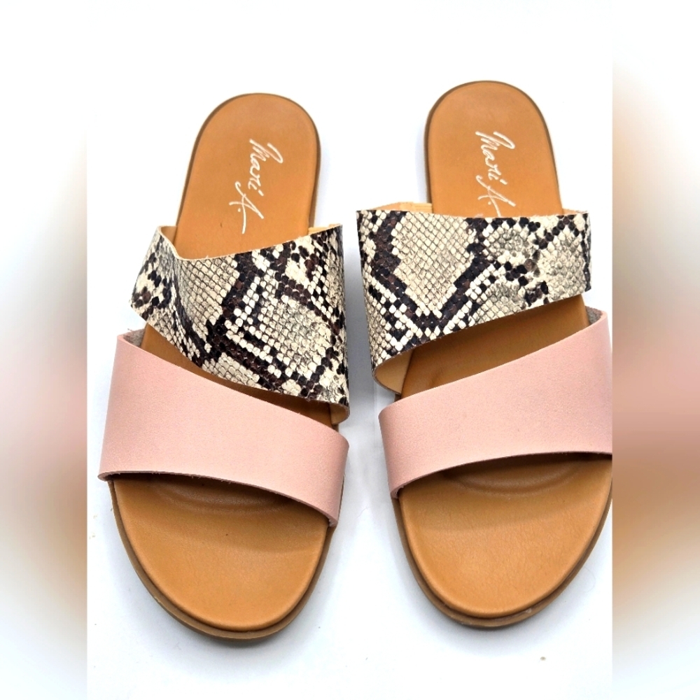 MARI A Sandals Animal Print Blush Pink Sz 9.5